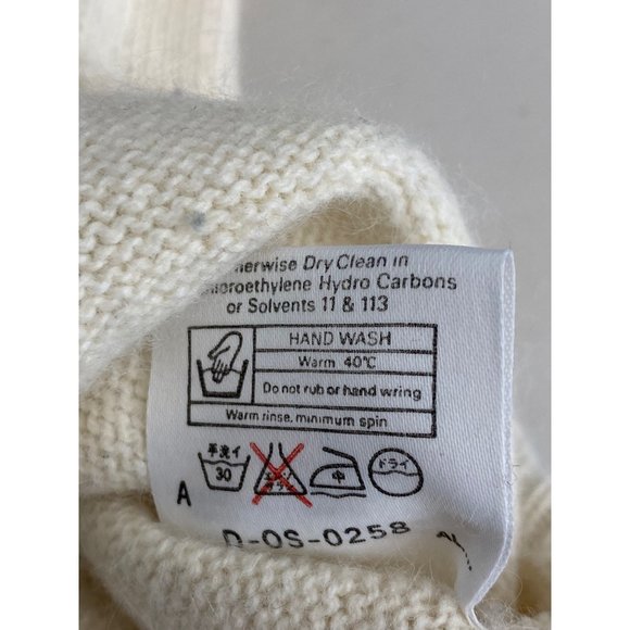 Vintage Jaeger Wrap Cardigan Cropped Jumper Lambswool Angora Ivory Sexy S/M 90's - Picture 16 of 16